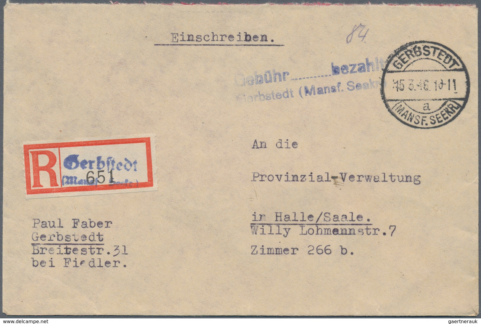 Alliierte Besetzung - Gebühr Bezahlt: Sowjetische Zone: 1945/1948, Anhalt Plz 19a, saubere Partie vo