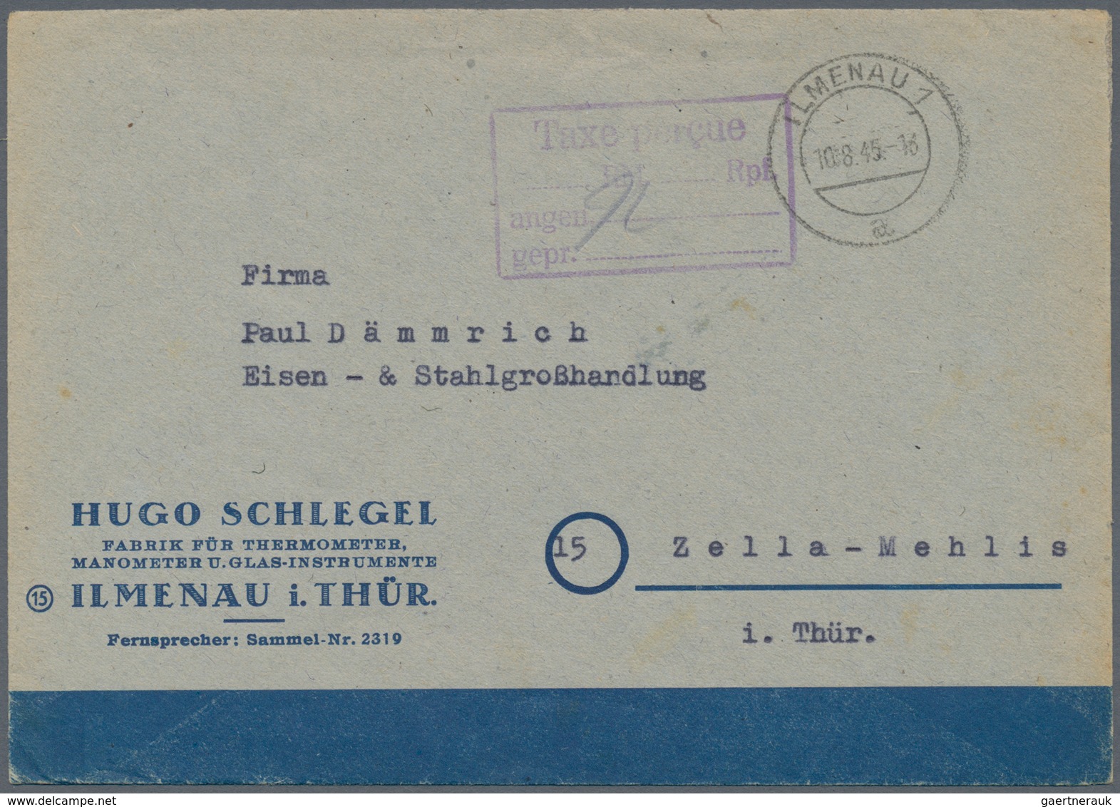 Alliierte Besetzung - Gebühr Bezahlt: Sowjetische Zone: 1945/1948, Thüringen Plz 15a, Saubere Partie - Other & Unclassified