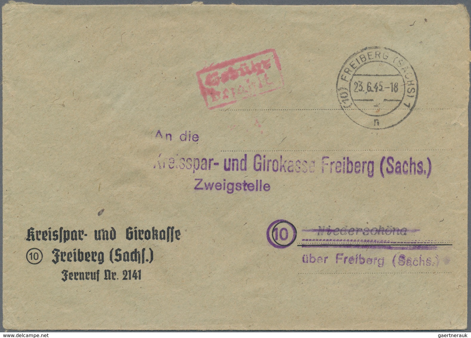 Alliierte Besetzung - Gebühr Bezahlt: Sowjetische Zone: 1945/1949, Sachsen Plz 10a, Saubere Partie V - Autres & Non Classés