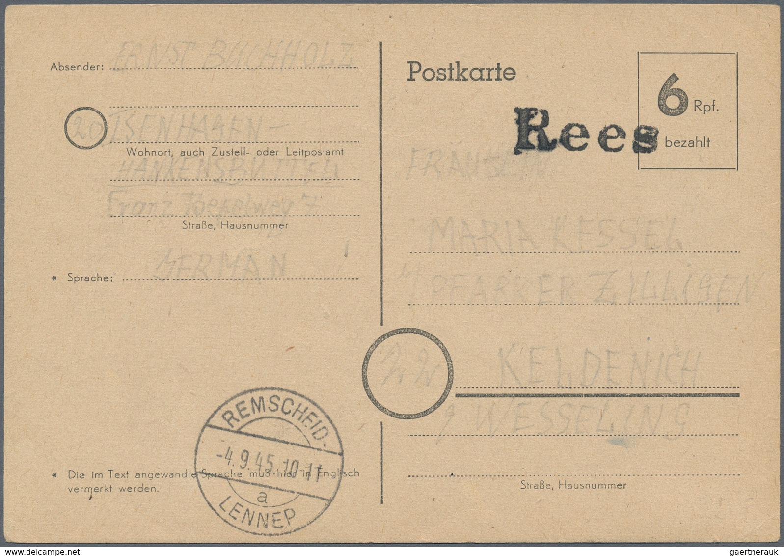 Alliierte Besetzung - Notstempel: Französische Zone: 1945/1948, Interesssantes Lot Von 75 Briefen Un - Autres & Non Classés