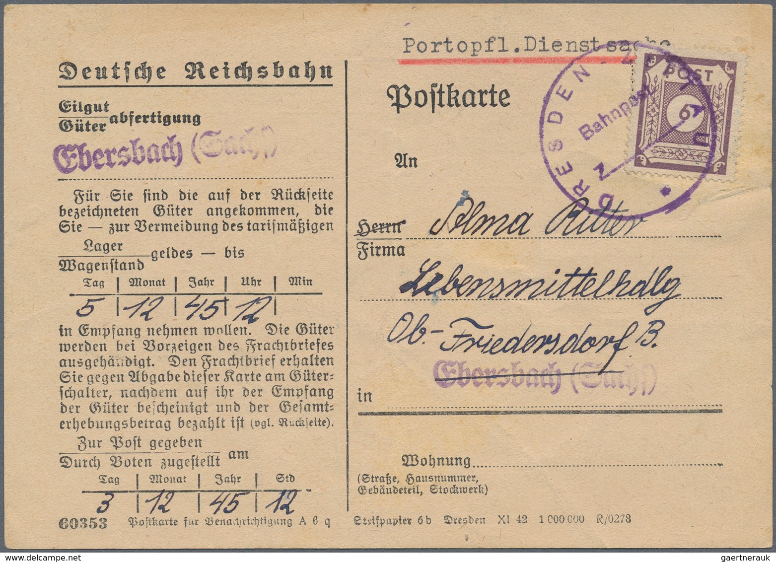 Alliierte Besetzung - Notstempel: Sowjetische Zone: 1945/1950, interesssantes Lot von über 120 Brief