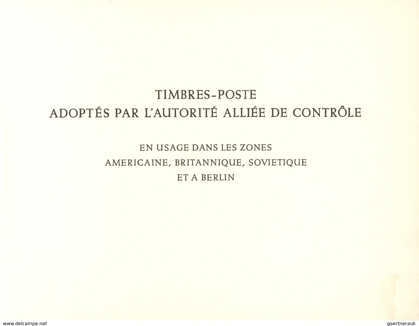 Alliierte Besetzung - Gemeinschaftsausgaben: 1947, Alliierter Kontrollrat, UPU-Jahrbuch "ALLEMAGNE 1 - Autres & Non Classés