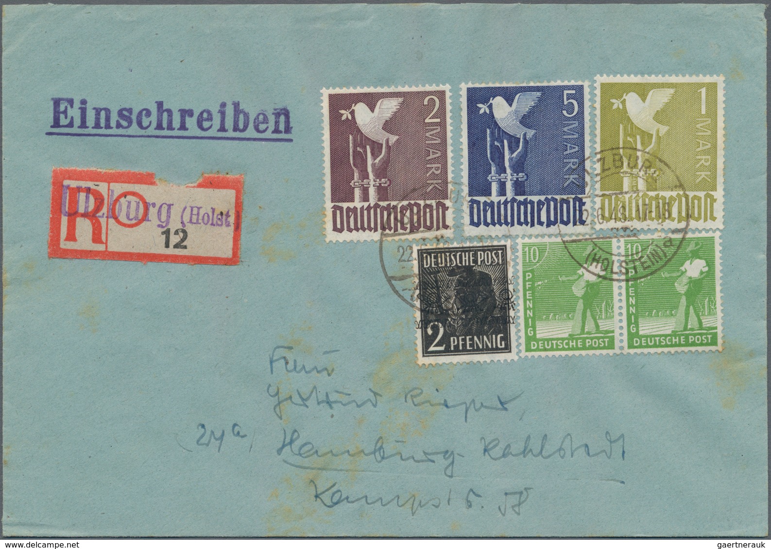 Alliierte Besetzung - Gemeinschaftsausgaben: 1947/1948, Partie von 50 Briefen und Karten mit Frankat