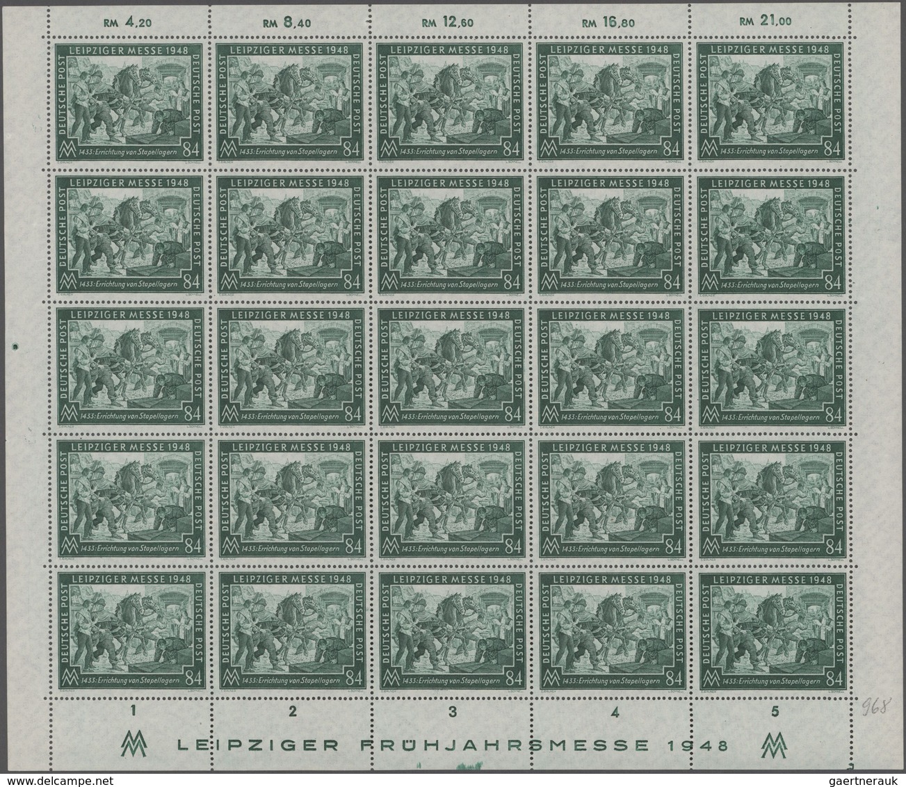 Alliierte Besetzung - Gemeinschaftsausgaben: 1948, 84 Pfg. Leipziger Frühjahrsmesse, Partie Von Zehn - Autres & Non Classés