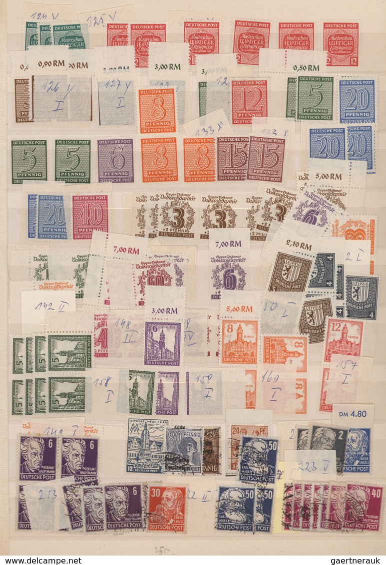 Sowjetische Zone: 1945/1948, Sammlungsbestand Von Ca. 500 Marken Sauber Auf Steckseiten Sortiert, Du - Otros & Sin Clasificación
