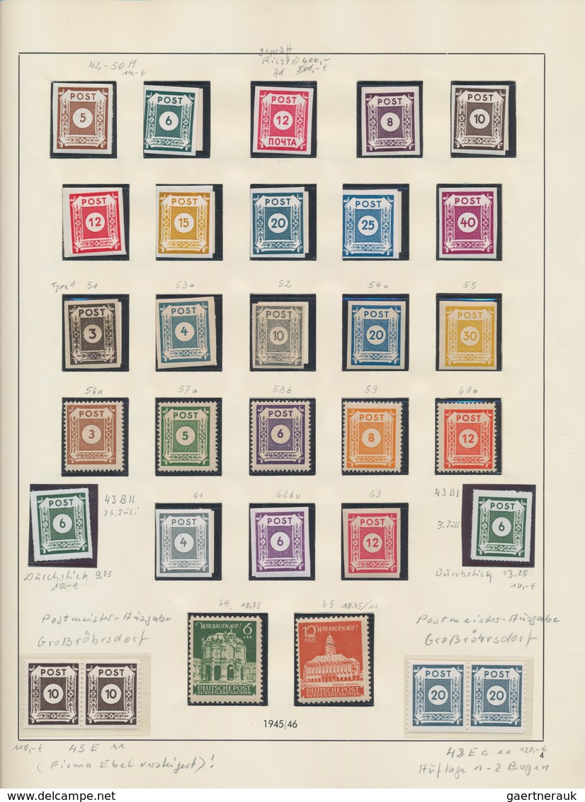 Sowjetische Zone: 1945/1949, Postfrische Sammlung Auf Safe-Vordruckblättern, Gemäß Vordruck Vollstän - Autres & Non Classés