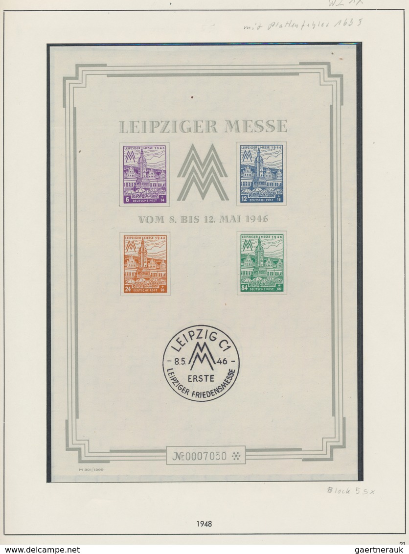 Sowjetische Zone: 1945/1949, Postfrische Sammlung Auf Safe-Vordruckblättern, Gemäß Vordruck Vollstän - Autres & Non Classés