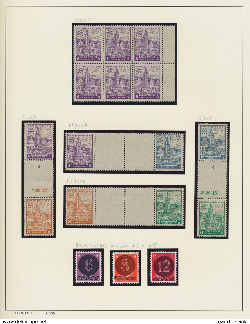 Sowjetische Zone: 1945/1949, umfassende spezialisierte postfrische Sammlung im Schaubek-Album, immer