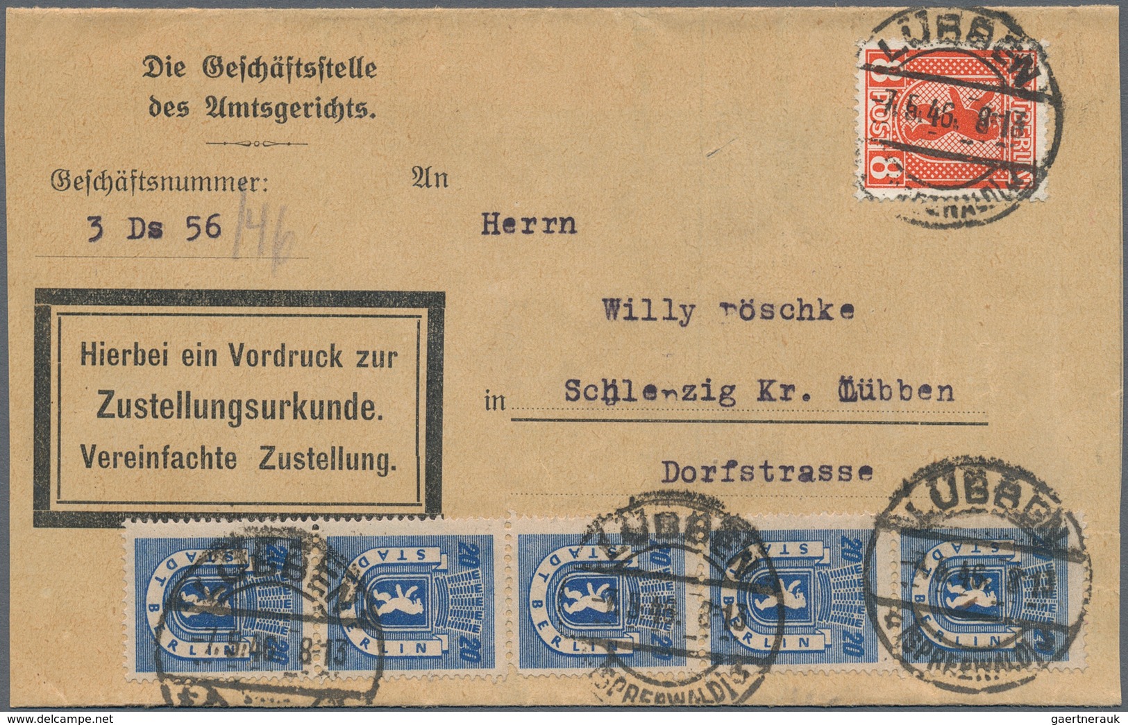 Sowjetische Zone - Berlin Und Brandenburg: 1945/1946, Sammlung Von Ca. 115 Briefen/Karten/gebrauchte - Other & Unclassified