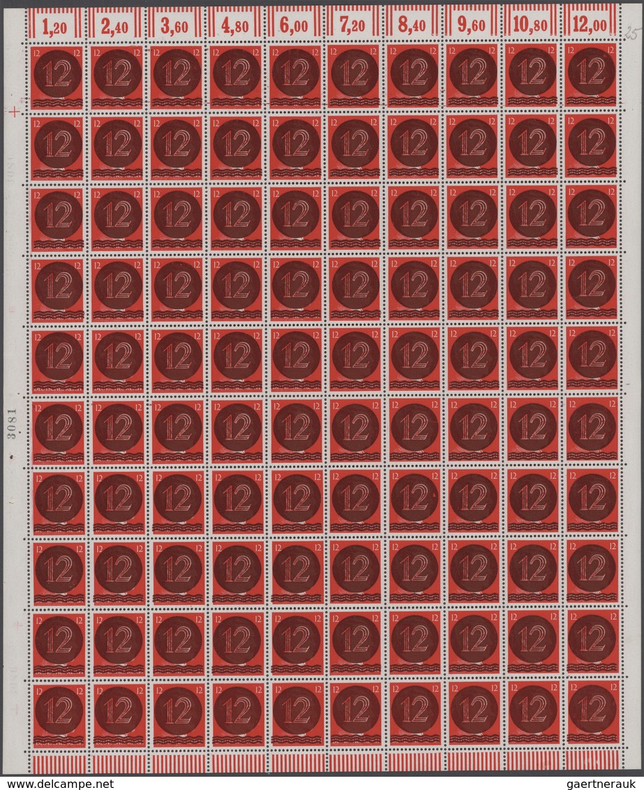 Sowjetische Zone - West-Sachsen: 1945, Holzhausen, 12 Pfg. Rot, Zwei Originalbögen Zu Je 100 Marken, - Otros & Sin Clasificación