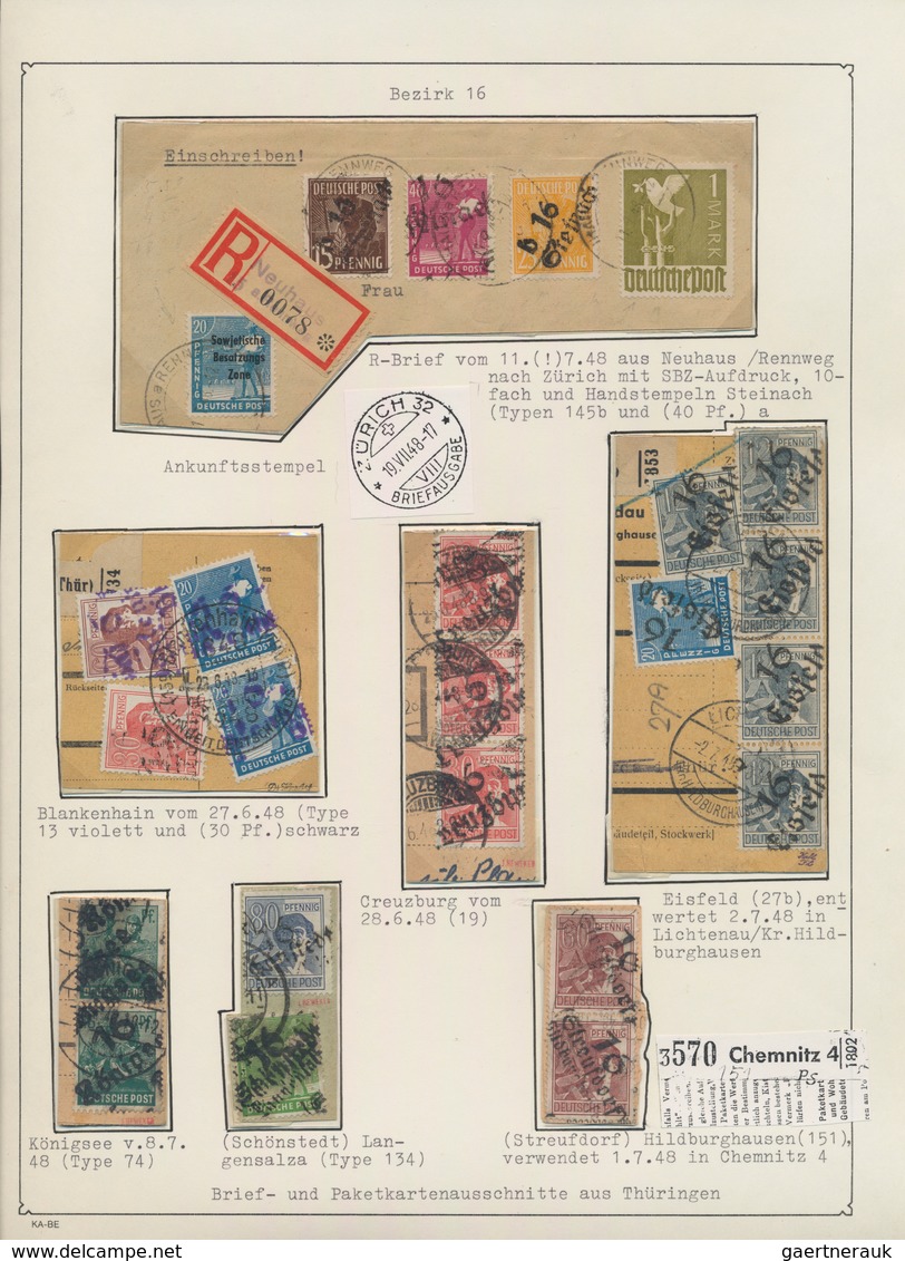 Sowj. Zone - Bezirkshandstempel: 1948, Gehaltvoller Posten Mit Ca.150 Marken Verschiedener Bezirke A - Other & Unclassified