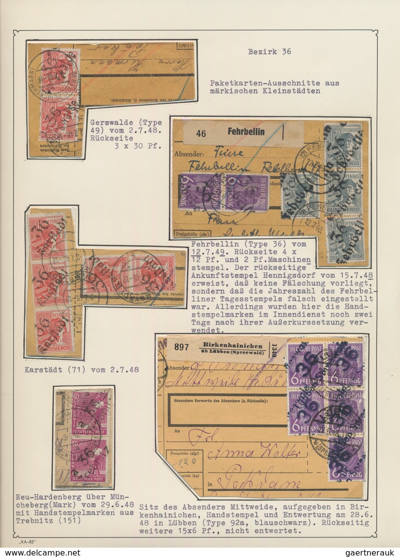Sowj. Zone - Bezirkshandstempel: 1948, Gehaltvoller Posten Mit Ca.150 Marken Verschiedener Bezirke A - Autres & Non Classés