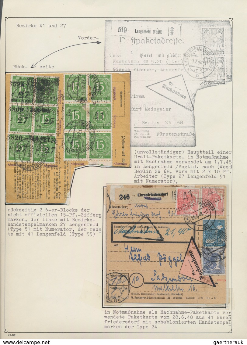 Sowj. Zone - Bezirkshandstempel: 1948, Gehaltvoller Posten Mit Ca.150 Marken Verschiedener Bezirke A - Other & Unclassified