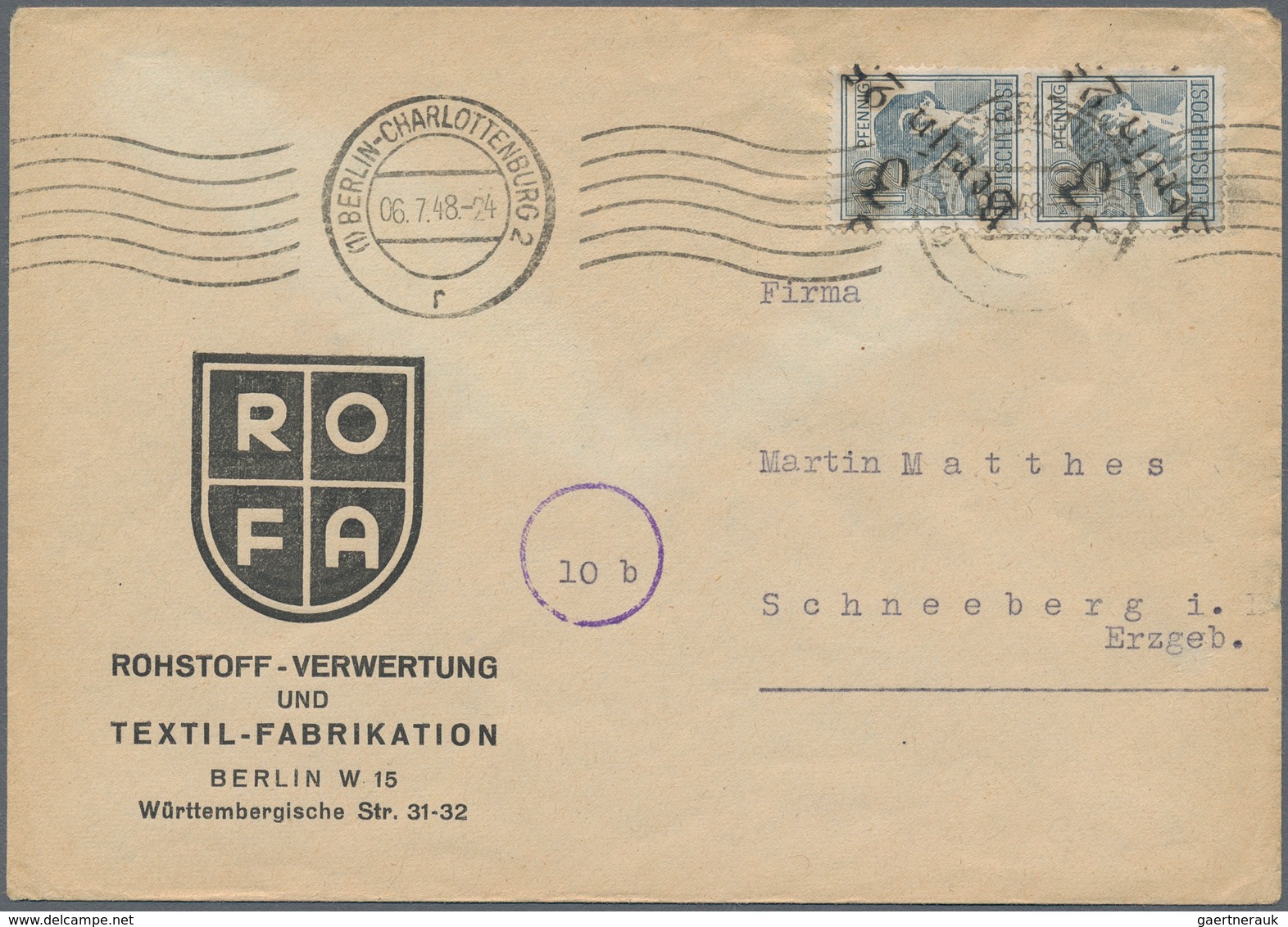 Sowjetische Zone - Bezirkshandstempel - I - Bez. 3 (Berlin): 1948, Partie Von Zehn Bedarfsbriefen/-k - Sonstige & Ohne Zuordnung