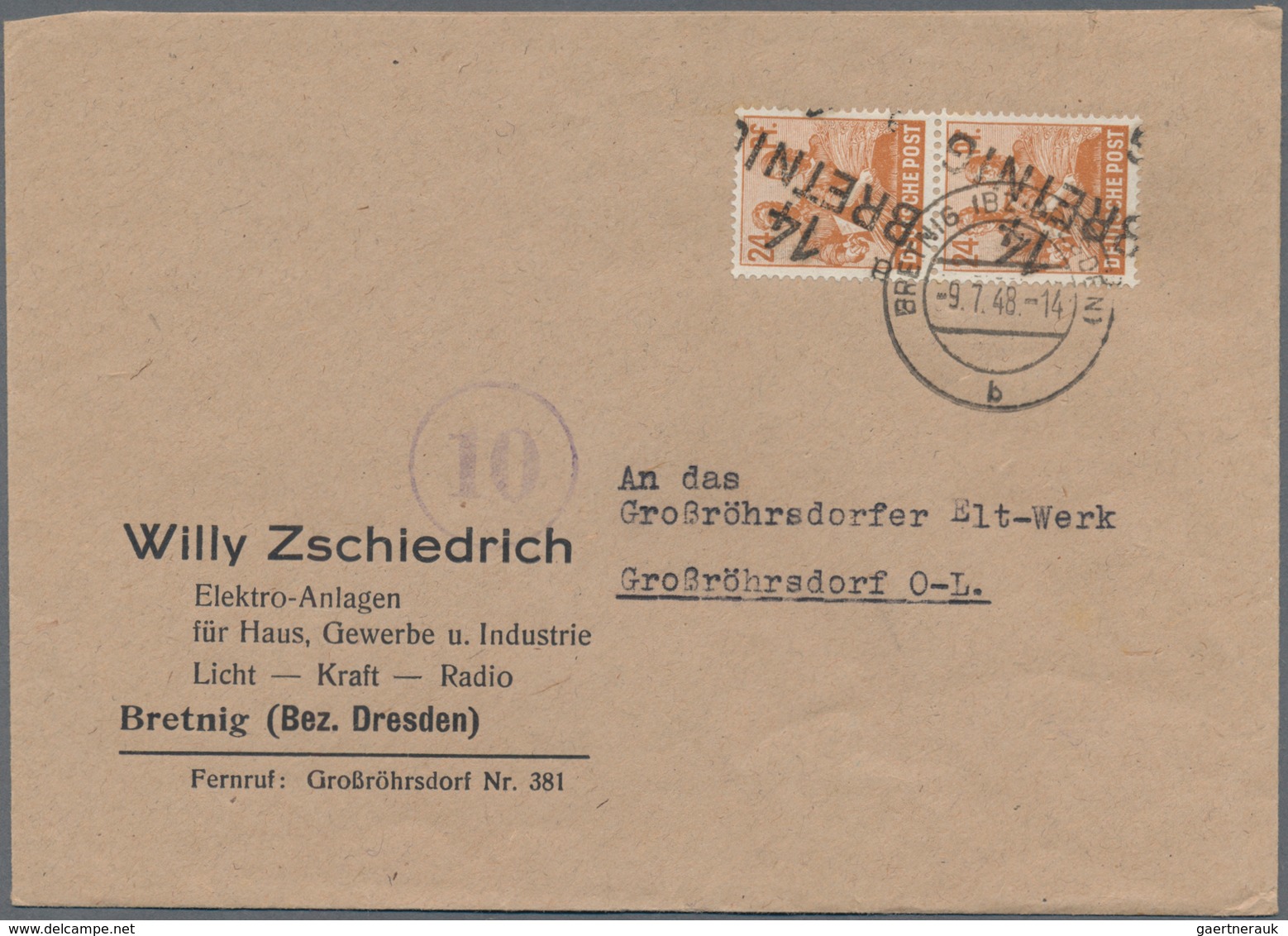 Sowjetische Zone - Bezirkshandstempel - II - Bez. 14 (Dresden): 1948, Partie Von 45 Bedarfsbriefen/- - Other & Unclassified