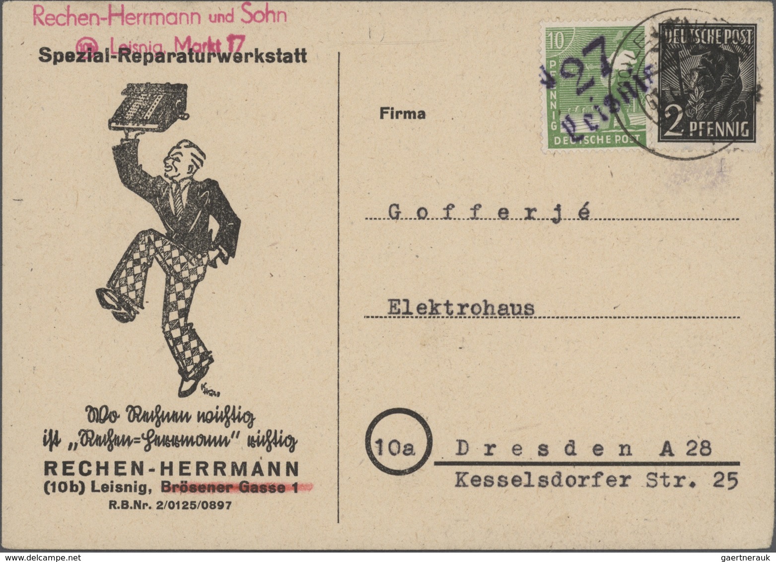 Sowjetische Zone - Bezirkshandstempel - V - Bez. 27 (Leipzig): 1948, Partie Von 28 Bedarfsbriefen/-k - Other & Unclassified