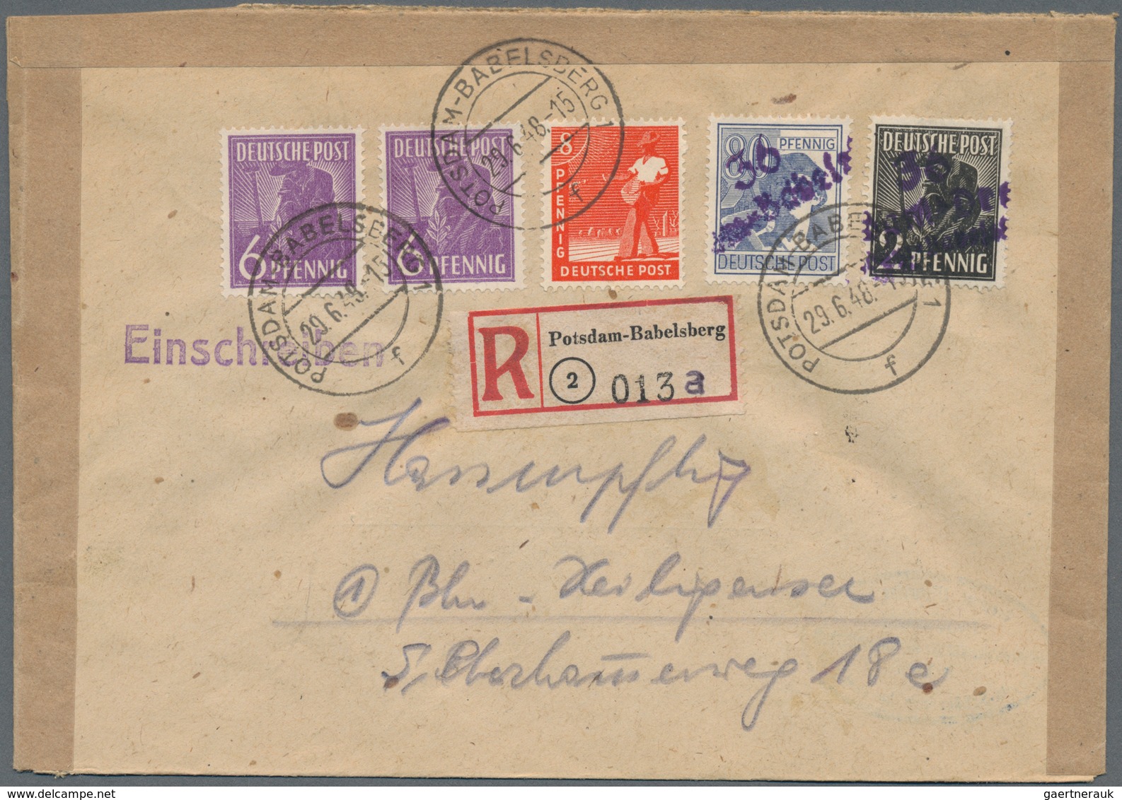 Sowjetische Zone - Bezirkshandstempel - VII - Bez. 36 (Potsdam): 1948, Partie Mit 53 Briefen, Belege - Autres & Non Classés