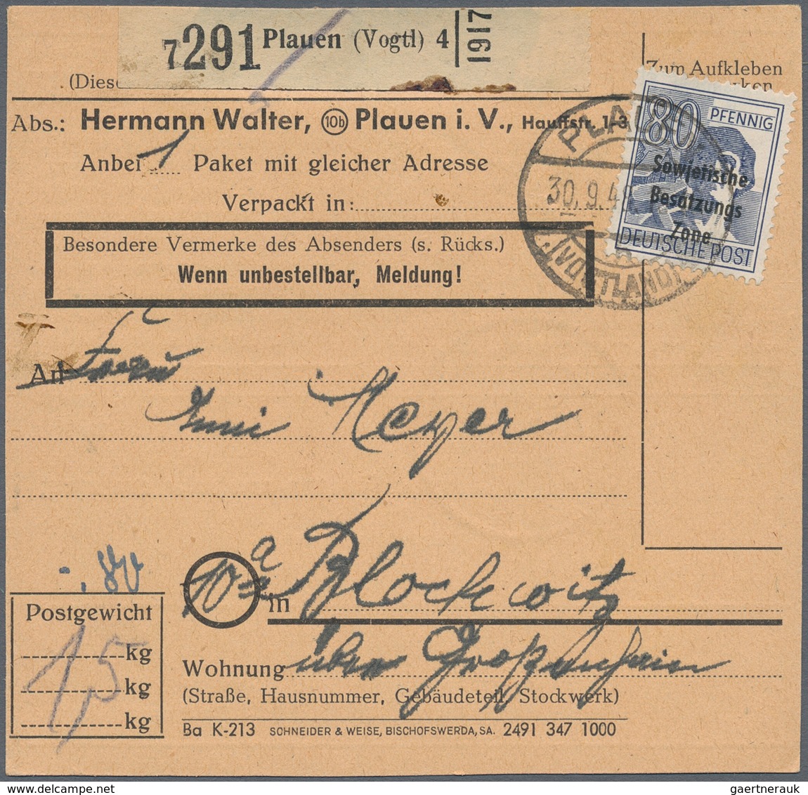 Sowjetische Zone - Allgemeine Ausgaben: 1948/1952, Sammlung von ca. 243 Briefen/Karten/gebrauchten G