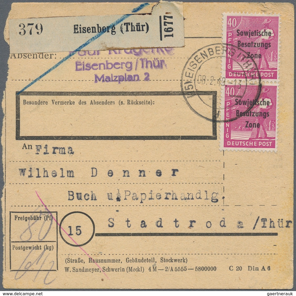 Sowjetische Zone - Allgemeine Ausgaben: 1948/1952, Sammlung von ca. 243 Briefen/Karten/gebrauchten G