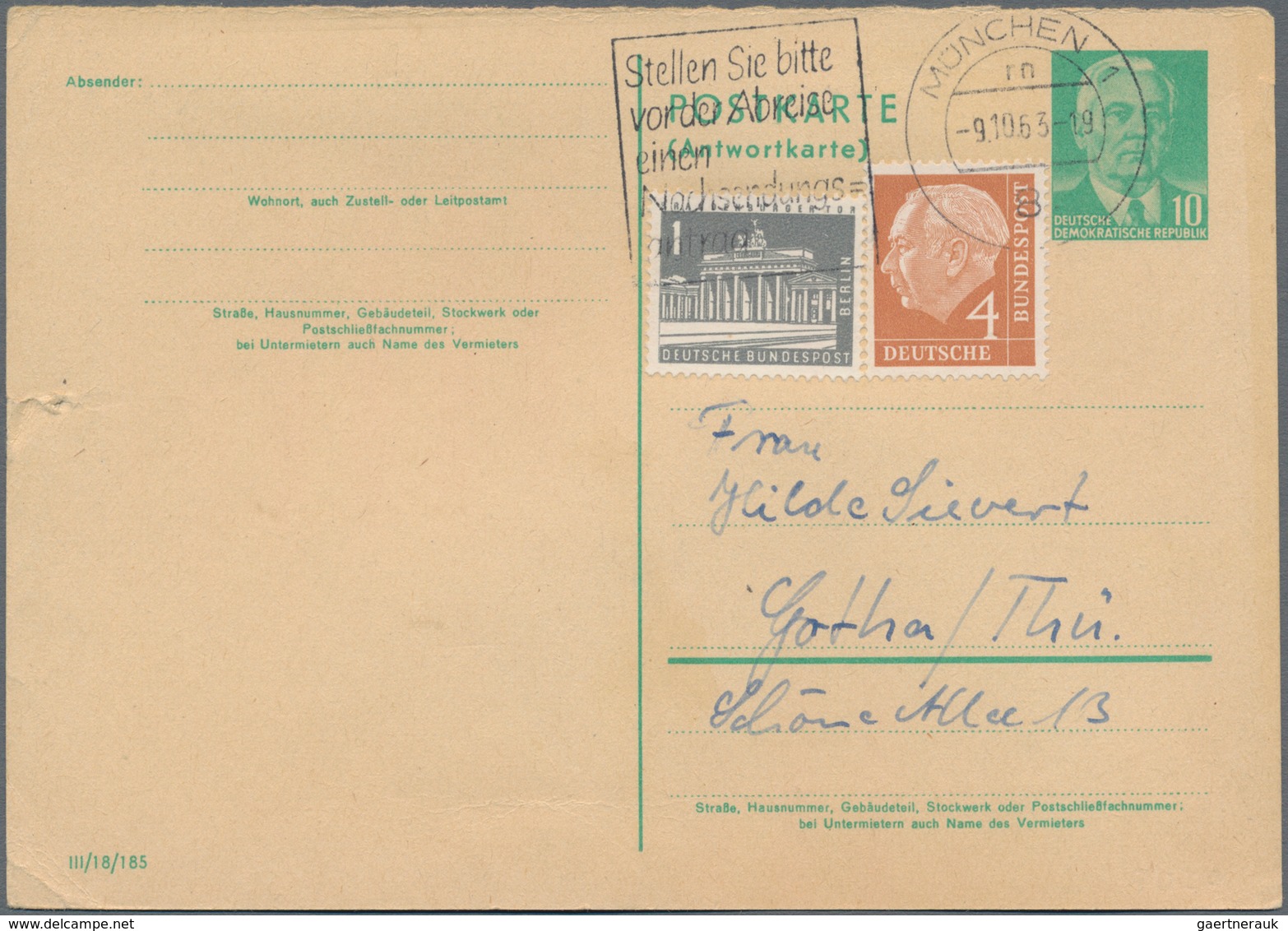 DDR: 1945/90 Bestand Von Ca. 350 Briefen, Karten, Ganzsachen Und Aerogrammen, Dabei Luftpost, Gute F - Collections