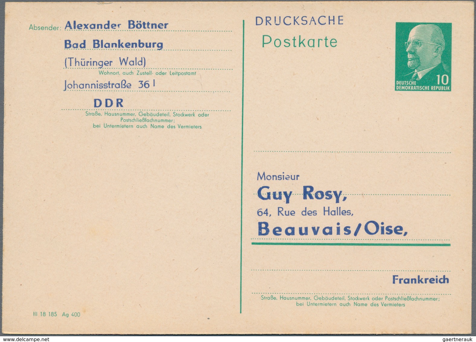 DDR: 1945/90 Bestand Von Ca. 350 Briefen, Karten, Ganzsachen Und Aerogrammen, Dabei Luftpost, Gute F - Sammlungen
