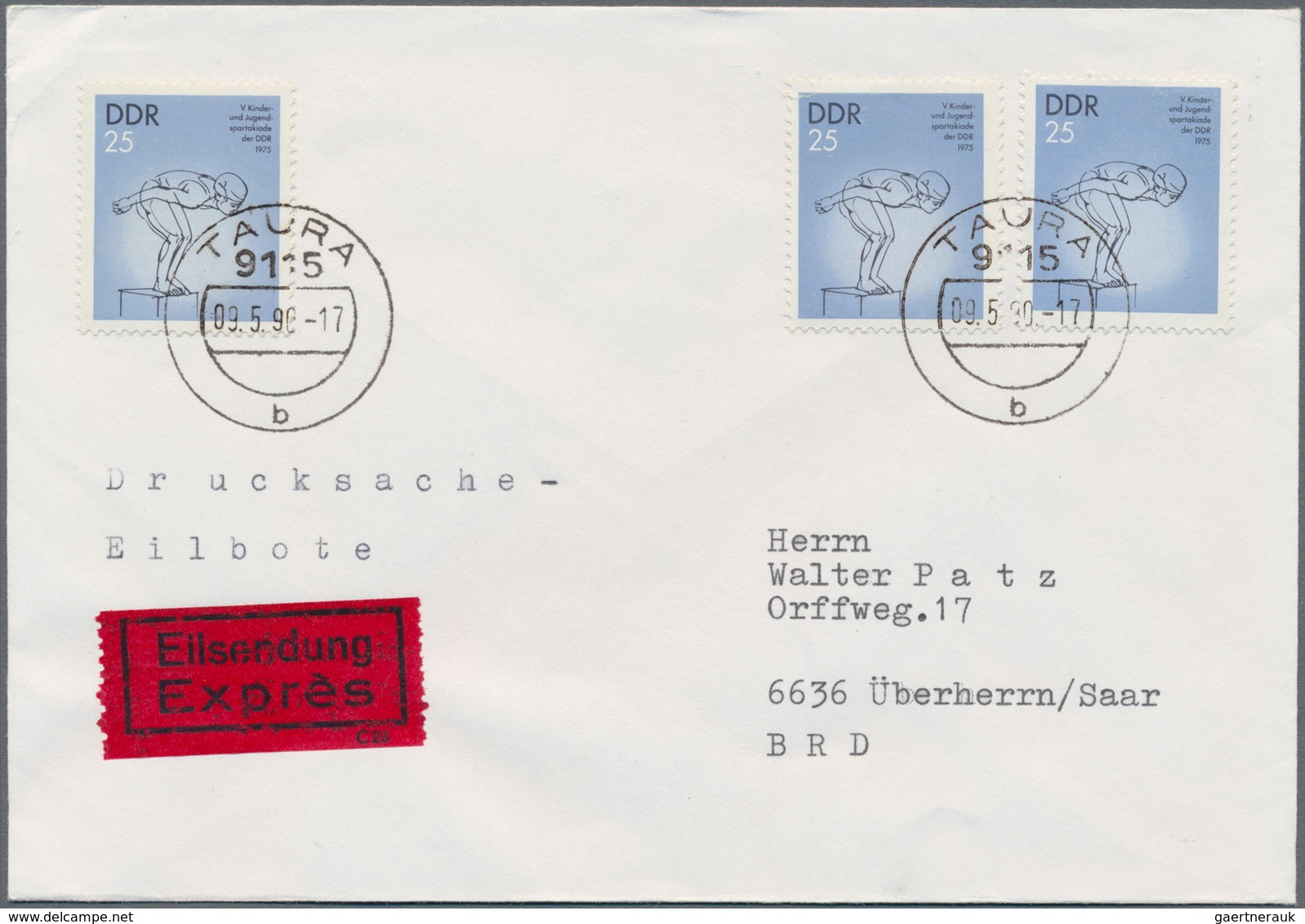 DDR: 1945/90 Bestand von ca. 350 Briefen, Karten, Ganzsachen und Aerogrammen, dabei Luftpost, gute F