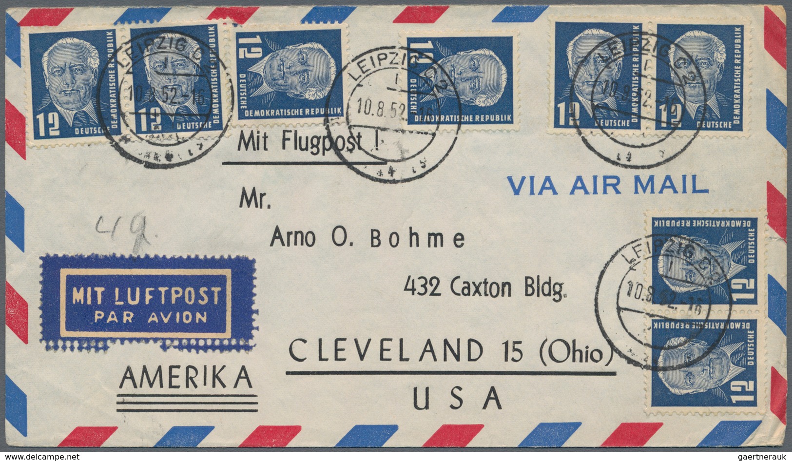DDR: 1947-1962, Partie Mit über 400 Briefen, Zumeist Luftpost Nach USA Oder Südafrika, Dabei Auch Me - Sammlungen