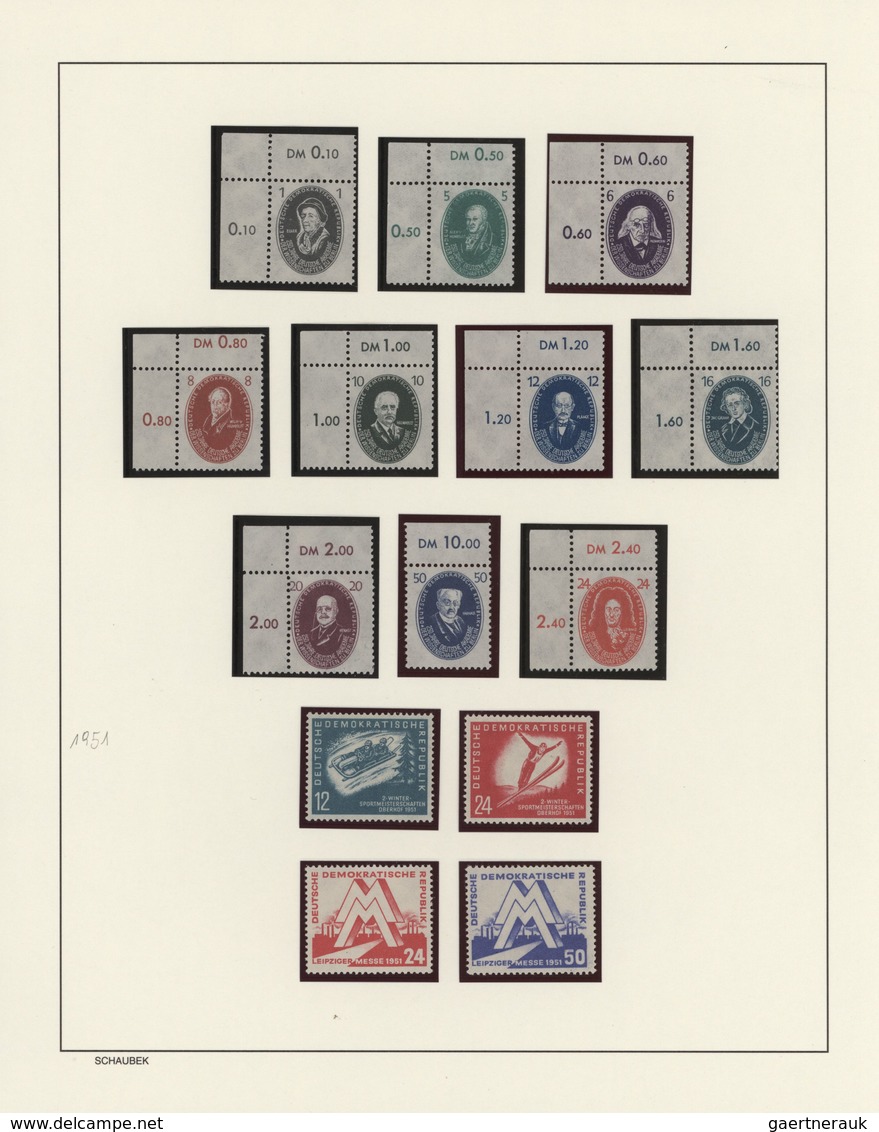 DDR: 1949/1958, Postfrische Qualitäts-Sammlung Auf Schaubek-Blättern, Nicht Ganz Komplett, Aber Auge - Collections