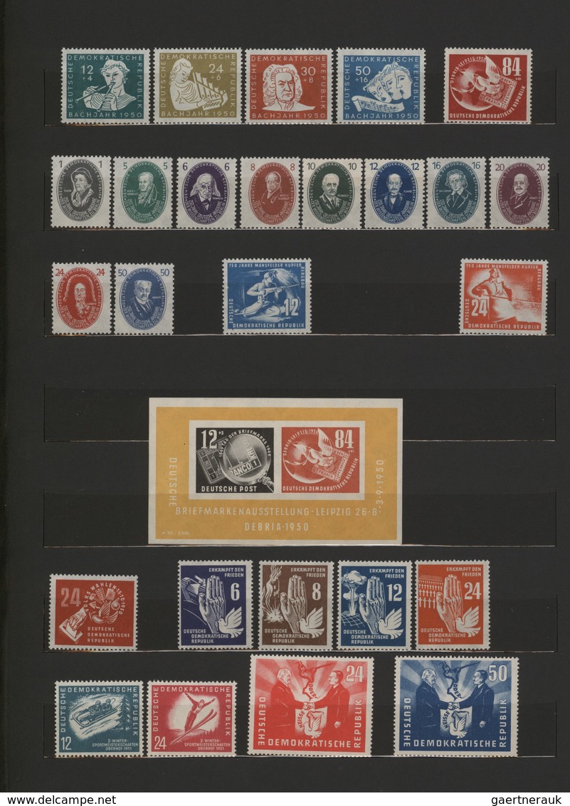 DDR: 1949/1990, Parallel Postfrisch Und Gestempelt Geführte Sammlung In Zwölf Steckbüchern, In Den H - Collections
