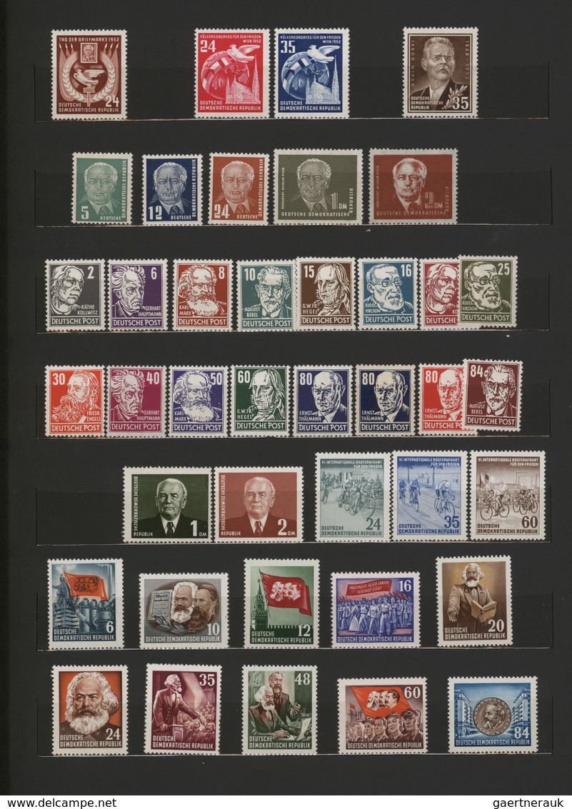 DDR: 1949/1990, Parallel Postfrisch Und Gestempelt Geführte Sammlung In Zwölf Steckbüchern, In Den H - Sammlungen