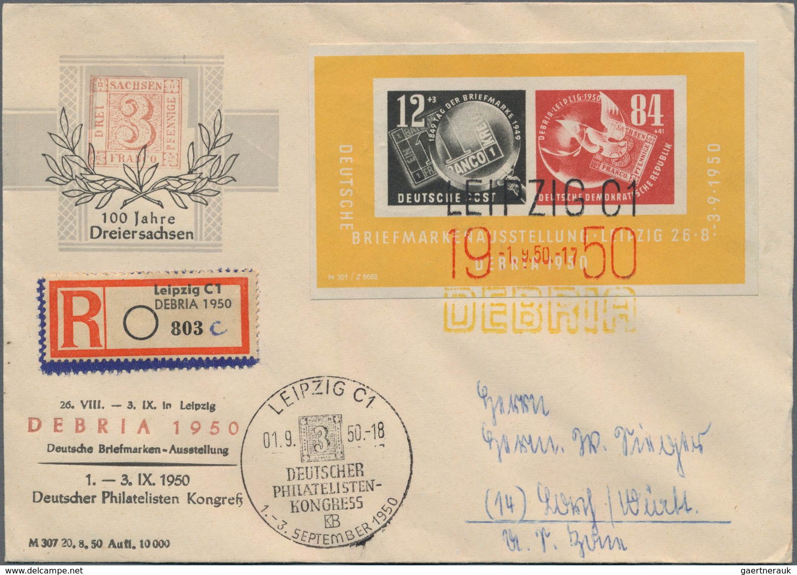 DDR: 1950/1954, Saubere Partie Von Verschiedenen 49 Belegen, Meist FDCs, Dabei Debria-Block Auf R-Br - Collections