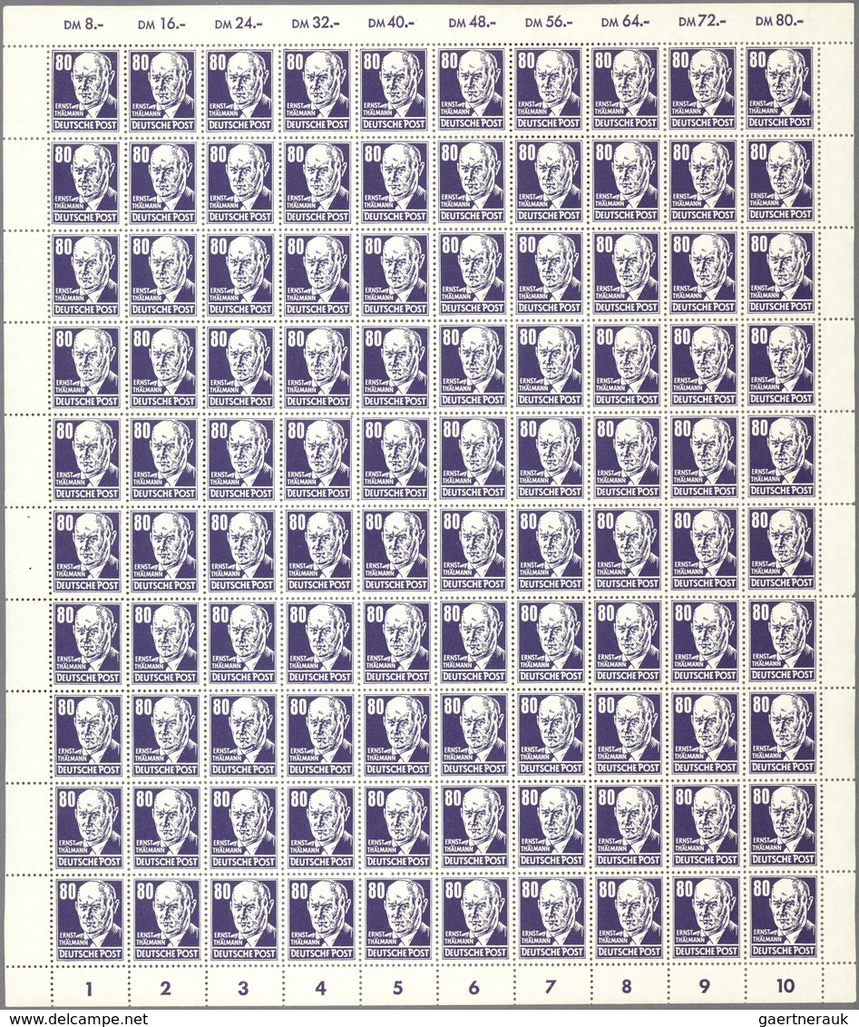 DDR: 1952, Freimarken Köpfe II, 80 Pf. Auf Gewöhnlichem Papier, Engros-Partie Mit 20 Postfrischen 10 - Collections