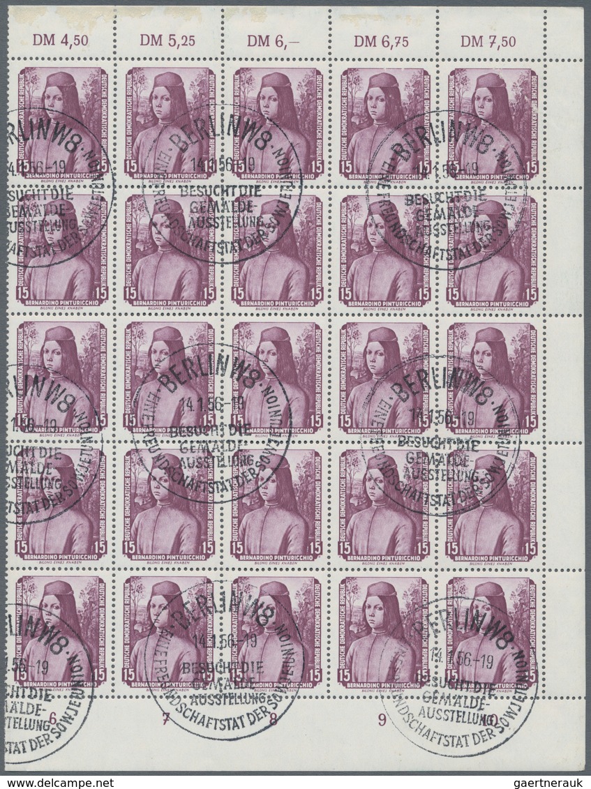 DDR: 1952/1956, Partie Von Kompletten Serien In Bogenteilen Mit Bogenabstempelung: MiNr. 303/06 (40) - Collections