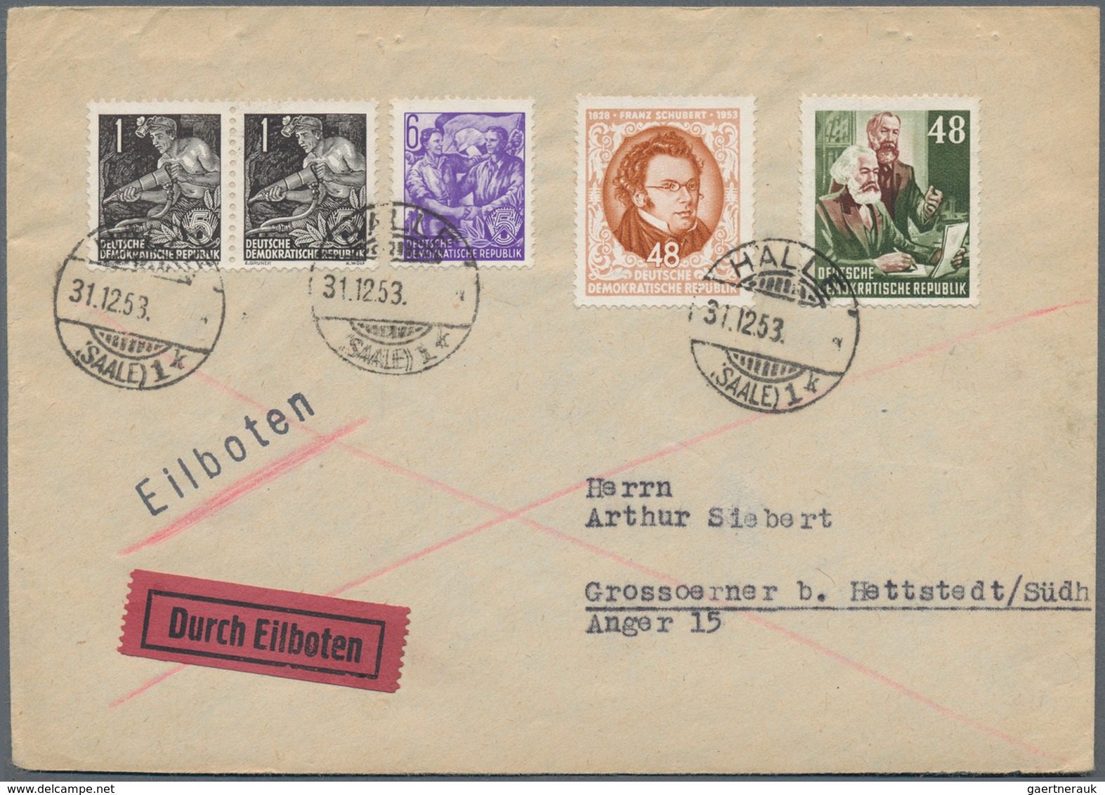 DDR: 1953/1961, Meist Bis 1955, Posten Von Ca. 250 Briefen Und Karten Mit Frankaturen Sondermarken U - Collections