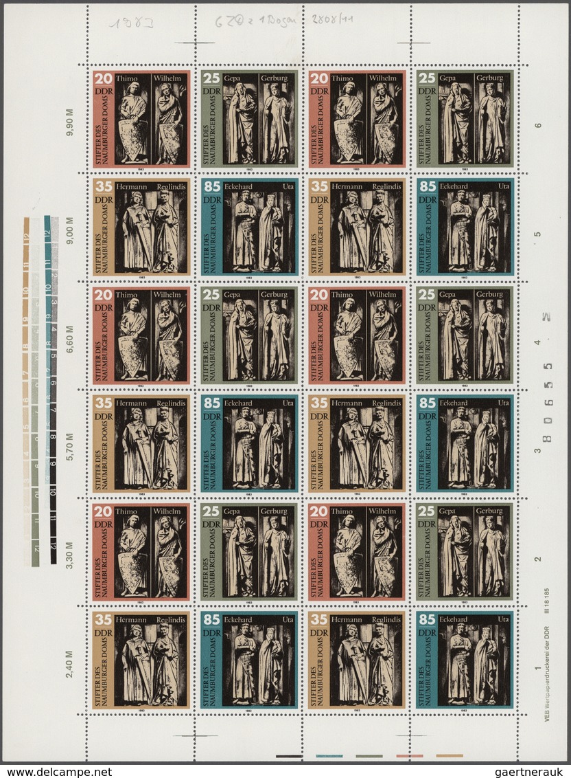 DDR: 1963/1990, Partie Von Ca. 70 Kompletten Zusammendruckbögen, Fast Alle Postfrisch (nur Zwei Sind - Sammlungen