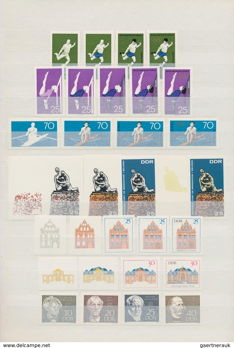 DDR: 1967/1974, Prachtsammlung Mit Ca. 780 Verschiedenen Ungezähnten PHASENDRUCKEN Davon Ca. 195 End - Sammlungen