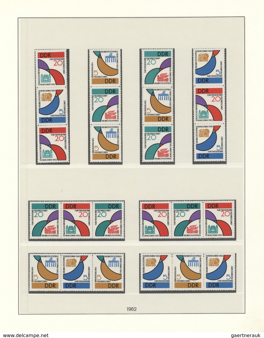 DDR - Zusammendrucke: 1955/1990, Postfrische Qualitäts-Sammlung In Drei Lindner-Falzlos-T-Vordruckal - Se-Tenant