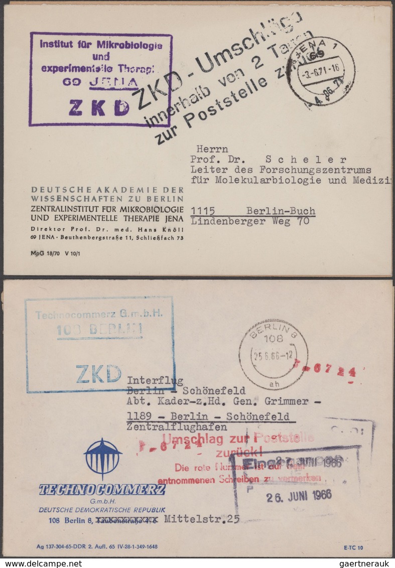 DDR - Dienstmarken: 1948/1972 (ca.), über 400 Behörder- Und Geschäftsbriefe In Drei Alben, Einige Mi - Other & Unclassified