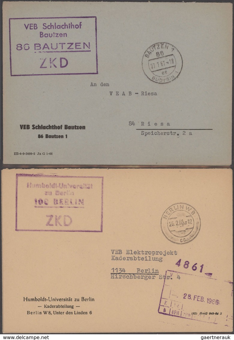 DDR - Dienstmarken: 1948/1972 (ca.), über 400 Behörder- Und Geschäftsbriefe In Drei Alben, Einige Mi - Other & Unclassified