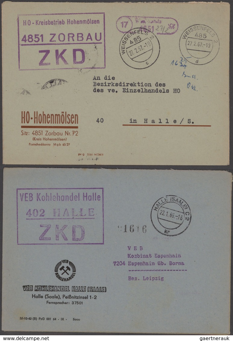 DDR - Dienstmarken: 1948/1972 (ca.), über 400 Behörder- Und Geschäftsbriefe In Drei Alben, Einige Mi - Autres & Non Classés