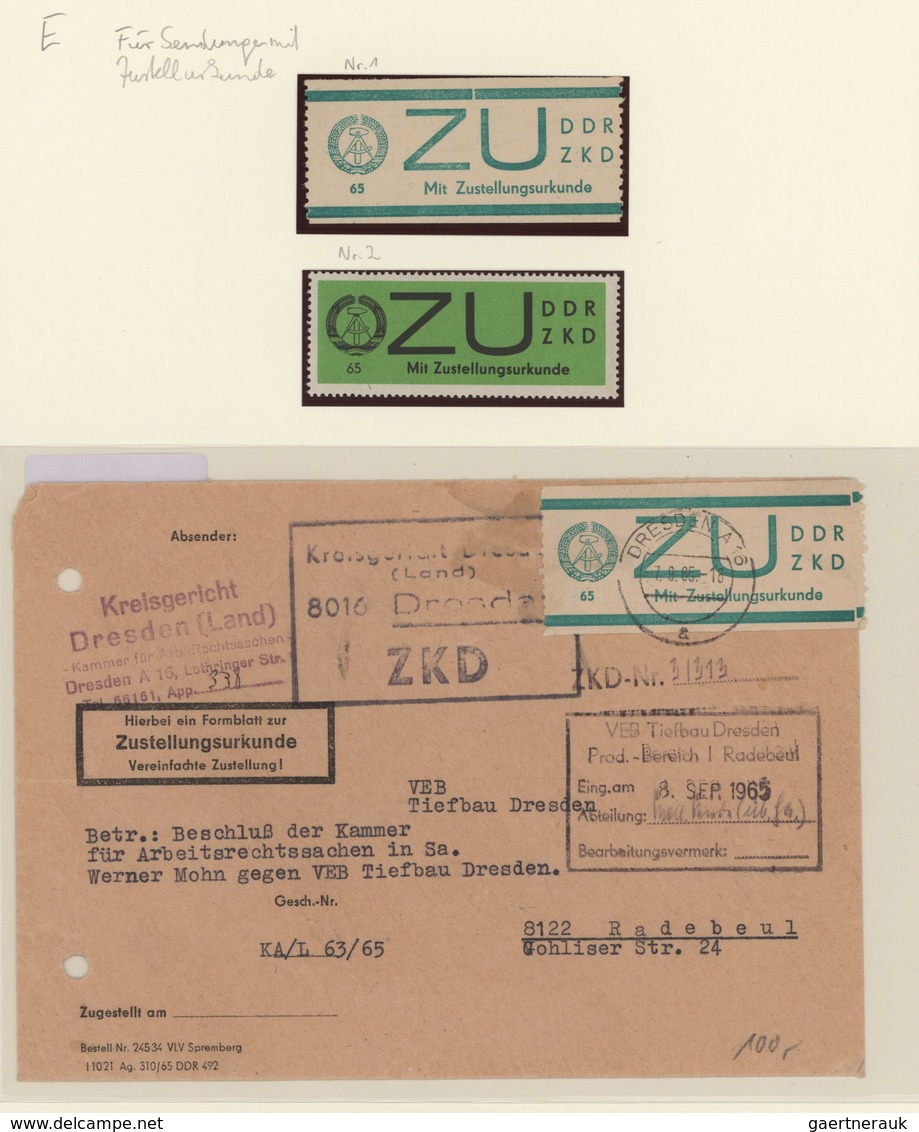 DDR - Dienstmarken: 1954/1983, Umfassende Sammlung Dienst, ZKD, Spendenmarken Und Einschreibemarken - Autres & Non Classés