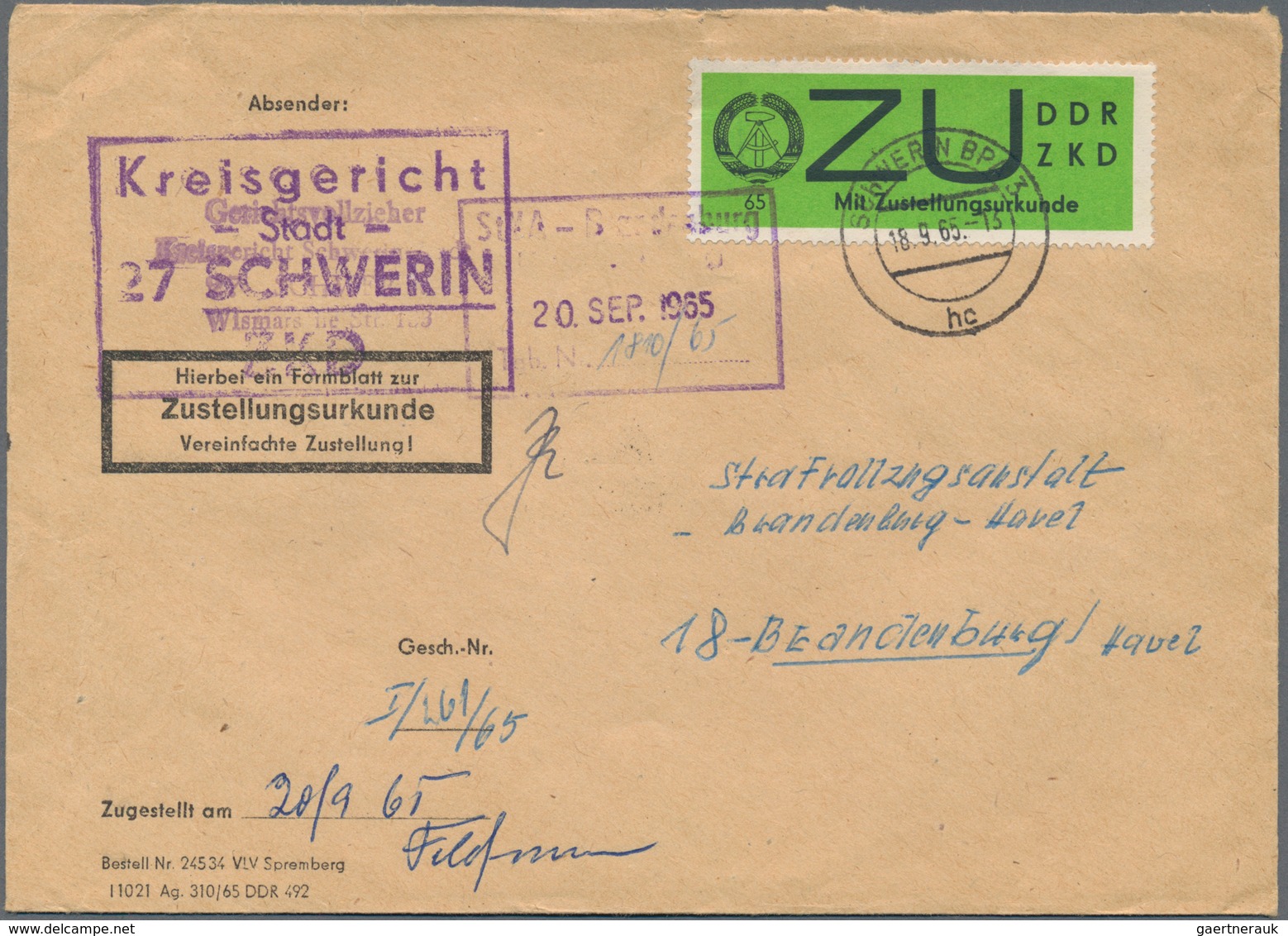 DDR - Dienstmarken: 1954/1990, Dienst und ZKD, vielseitiger Bestand von ca. 430 Briefen, dabei Porto