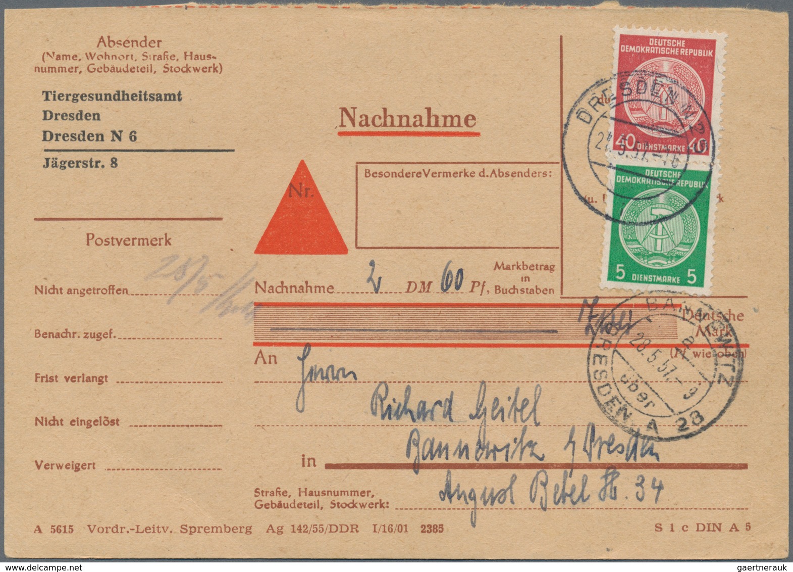 DDR - Dienstmarken: 1954/1990, Dienst und ZKD, vielseitiger Bestand von ca. 430 Briefen, dabei Porto