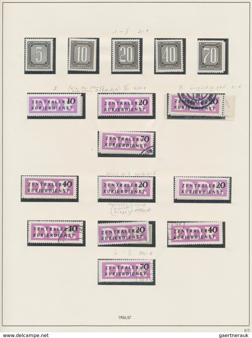 DDR - Dienstmarken: 1954/1990, Postfrische Und Gestempelte Sammlung Dienst Und ZKD Im Safe-Ringbinde - Other & Unclassified