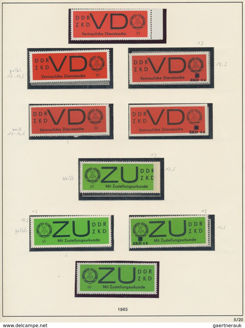 DDR - Dienstmarken: 1954/1990, Postfrische Und Gestempelte Sammlung Dienst Und ZKD Im Safe-Ringbinde - Other & Unclassified