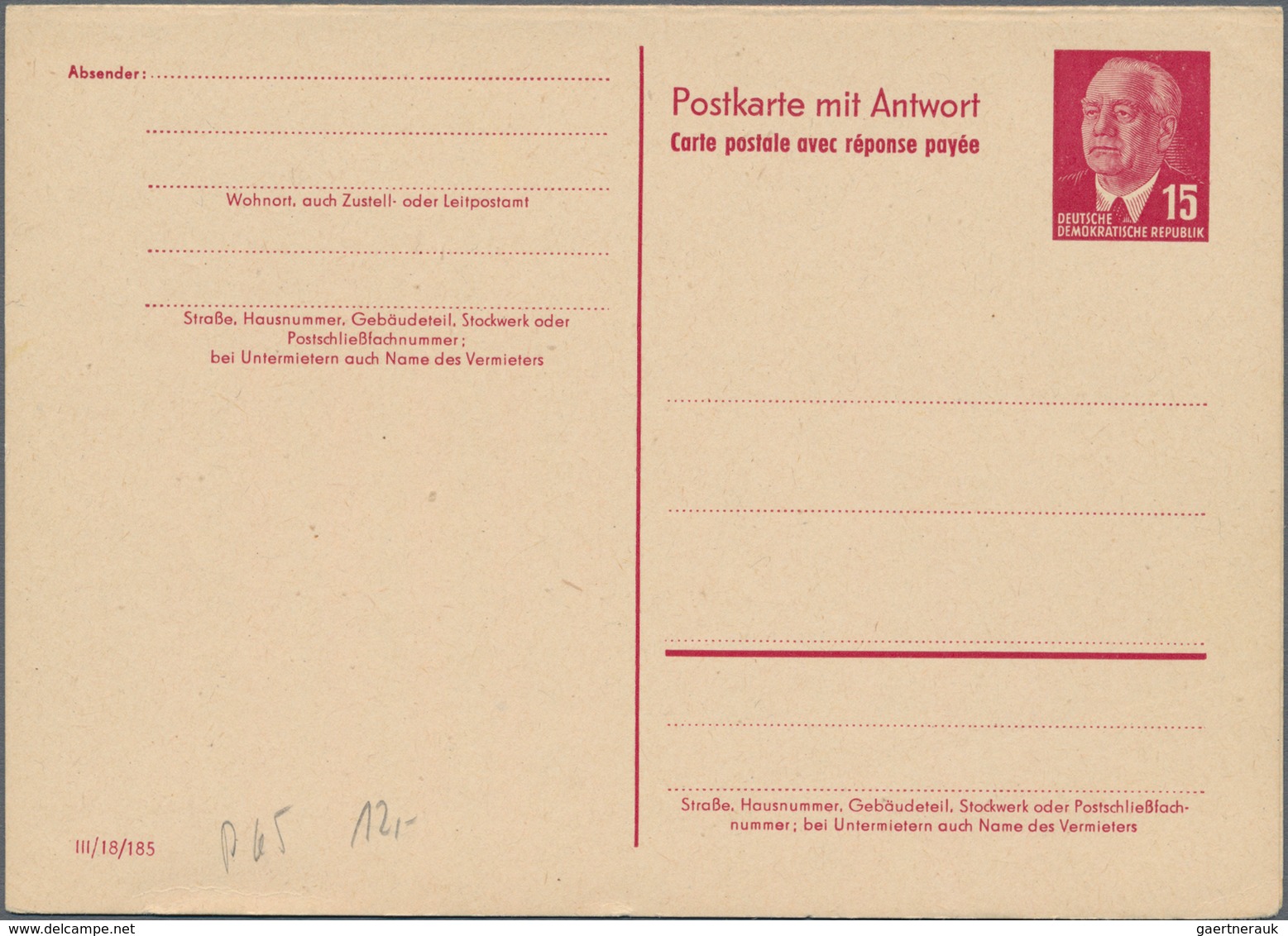 DDR - Ganzsachen: 1949/1991, vielseitiger Bestand von über 630 Ganzsachen mit Karten, Antwortkarten