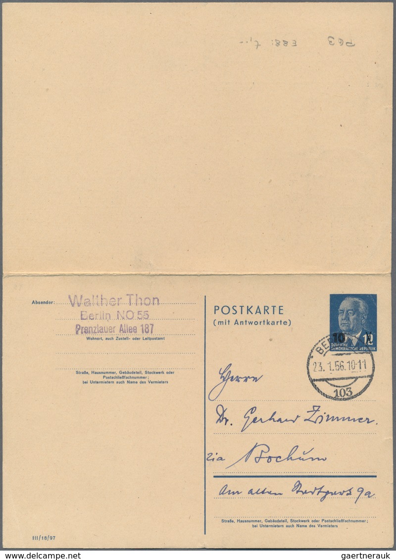 DDR - Ganzsachen: 1949/89, Sammlung Der Gebrauchten Ganzsachenpostkarten Ab P 40, Insgesamt Mehr Als - Autres & Non Classés