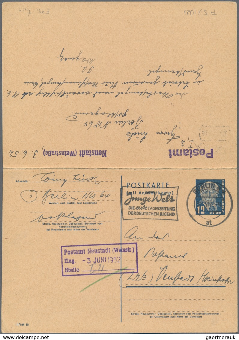 DDR - Ganzsachen: 1949/89, Sammlung Der Gebrauchten Ganzsachenpostkarten Ab P 40, Insgesamt Mehr Als - Other & Unclassified