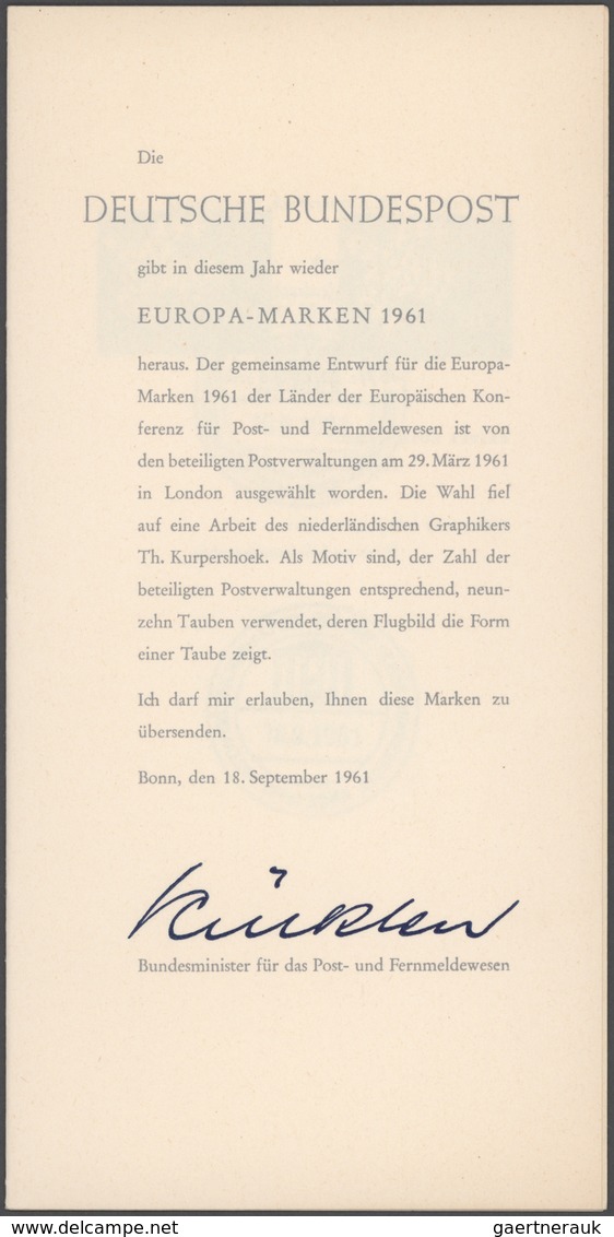 Bundesrepublik Und Berlin: MINISTERKARTEN: 1954/2009 Ca., Prominenter Sammlungsbestand Mit Tausenden - Collections