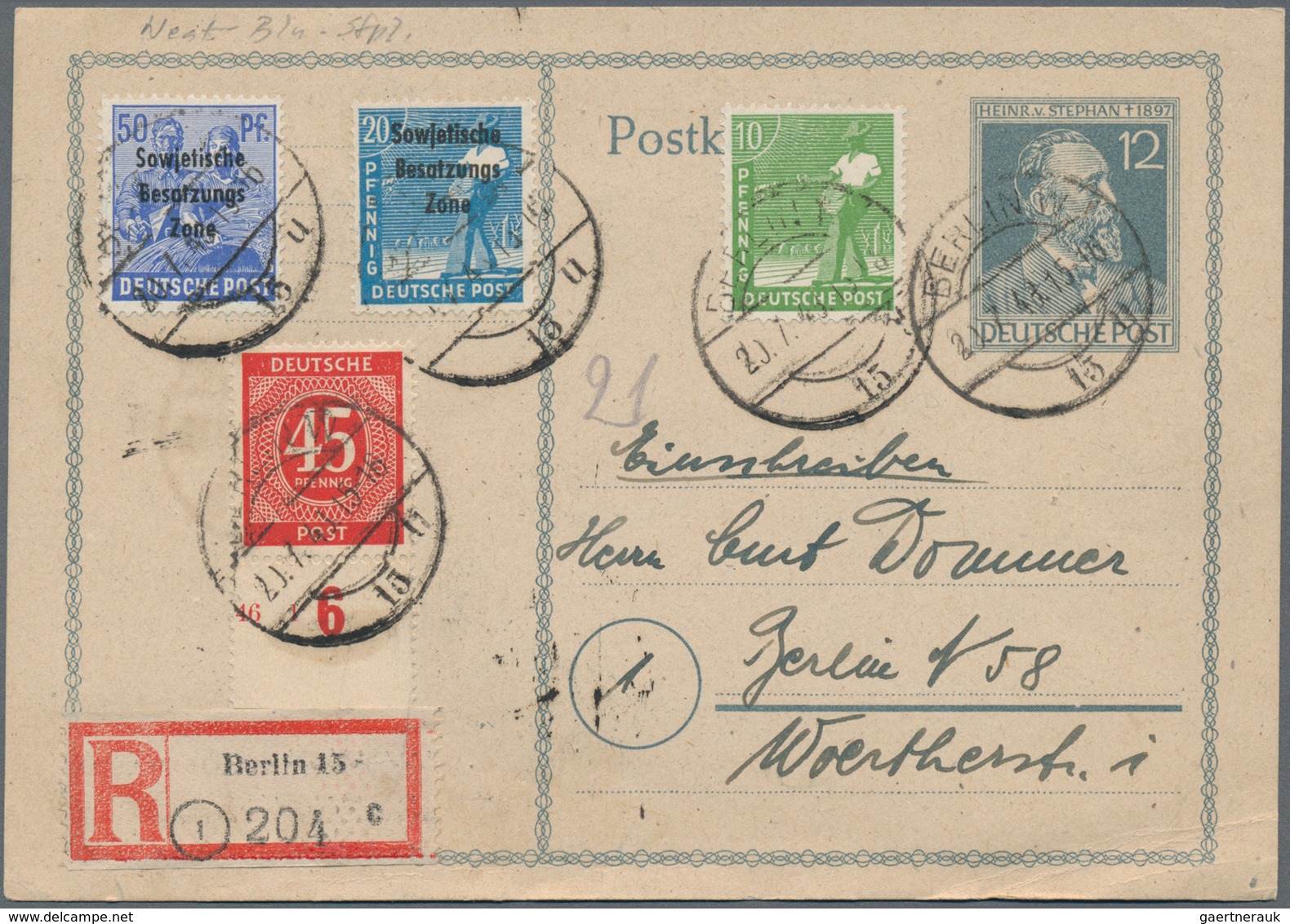 Berlin: 1850/1992 (ca.), Fast Nur Bis 1955, Vielseitige Partie Von Ca. 155 Belegen, Dabei Dt.Reich-V - Neufs